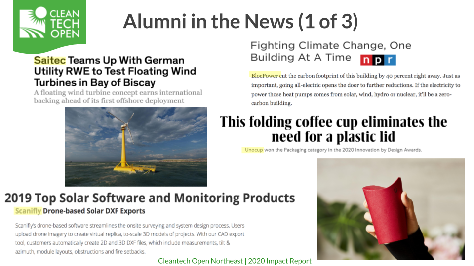 2020 Cleantech Open Northeast Alumni in the News