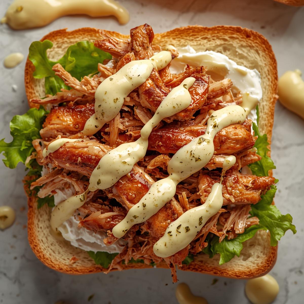 Smoky Chicken with Cream Cheese Open Sandwich