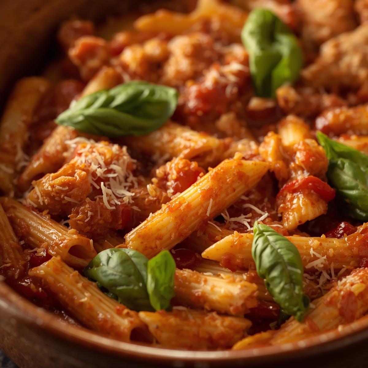 Oven Baked Penne Chicken Pasta