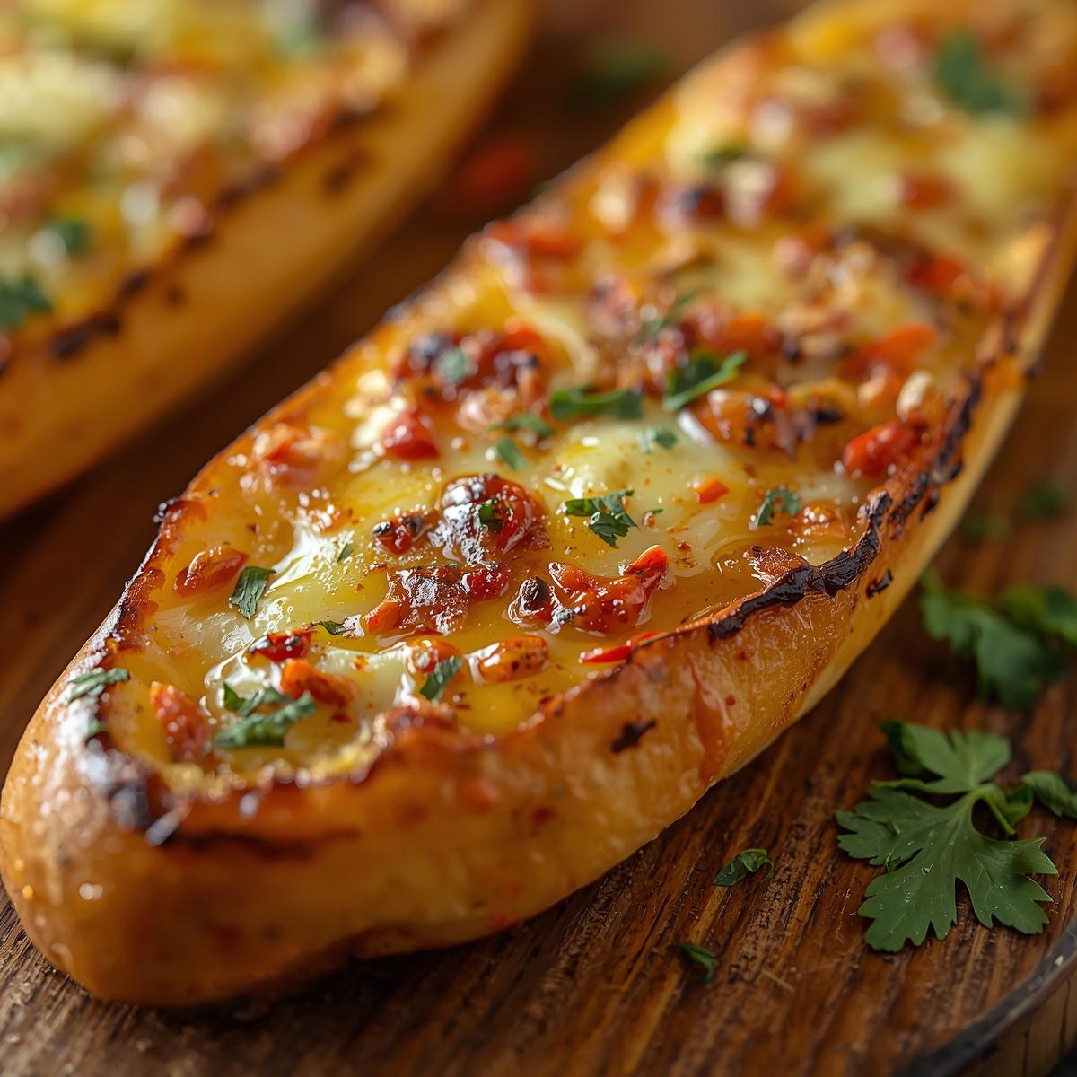 Spicy Garlic Bread with Cheese