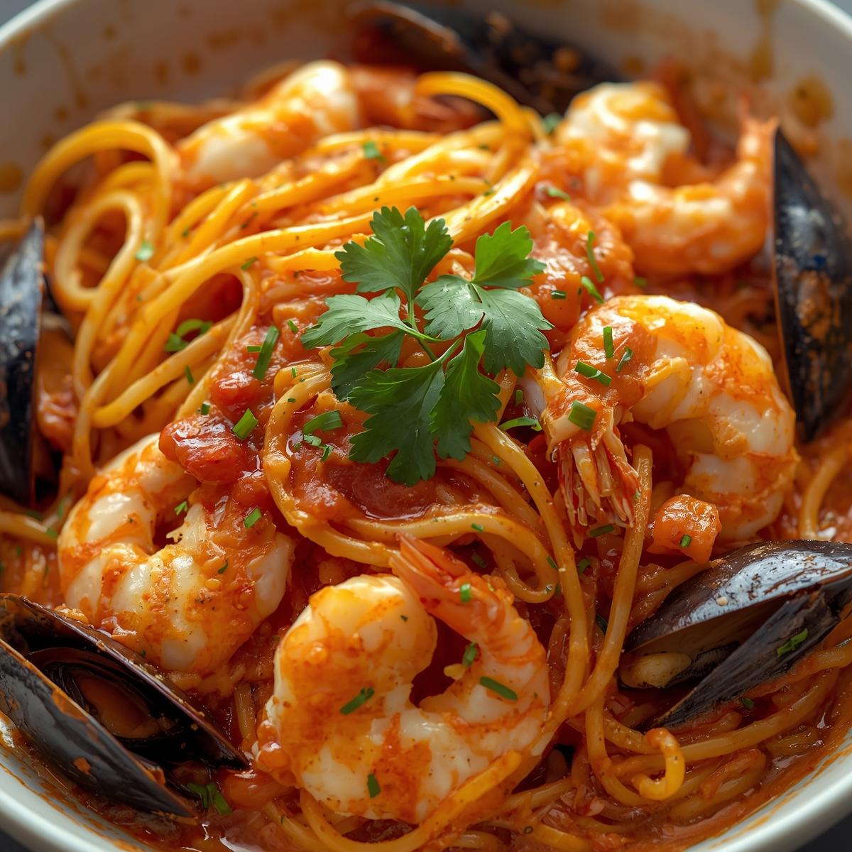 Spaghetti Seafood Pasta (marinara/creamy)