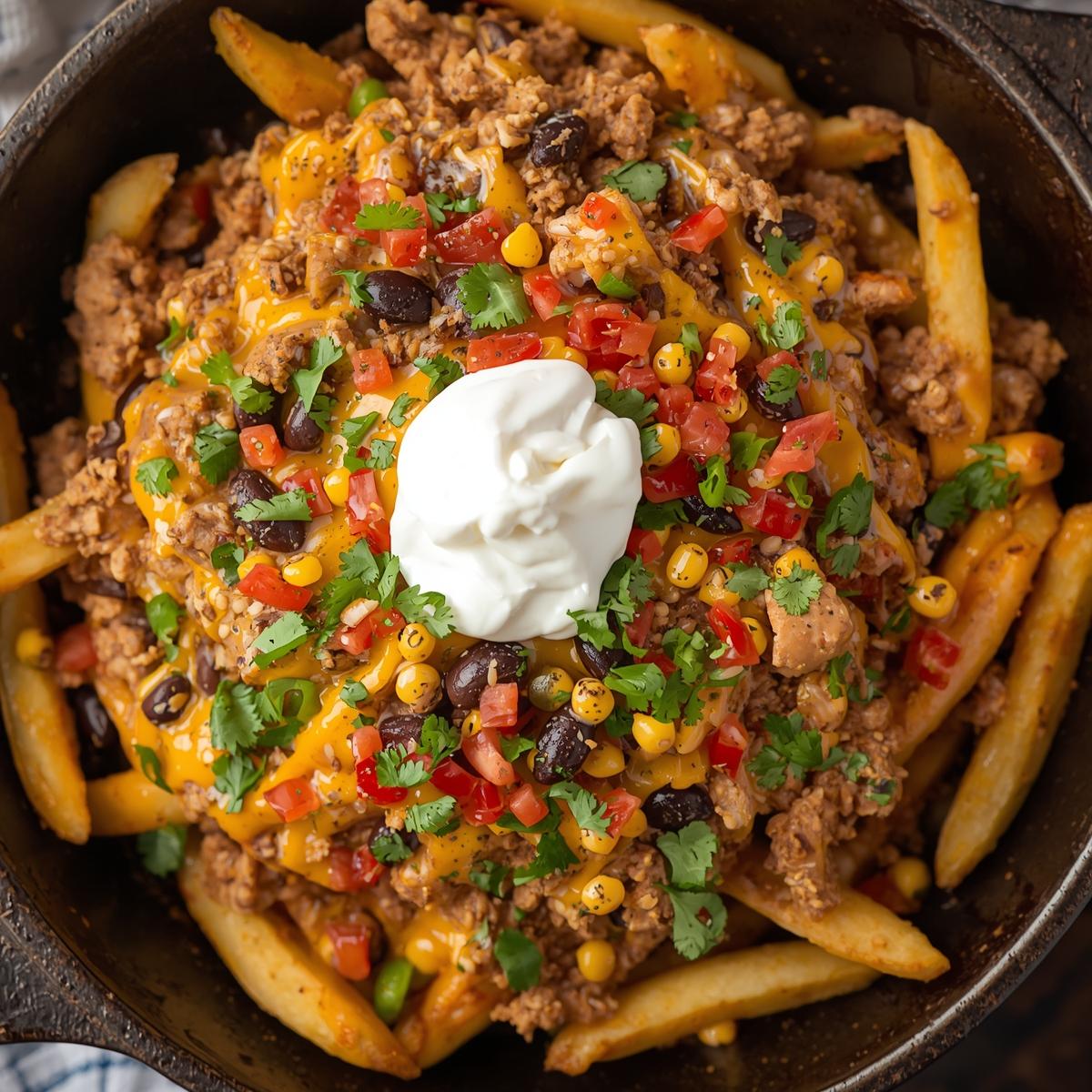 Cheesy Chicken Tex Mex Fries