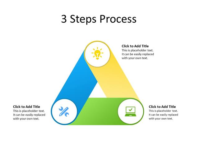 PowerPoint Slide - Steps Diagram - 3 Steps - Multicolor
