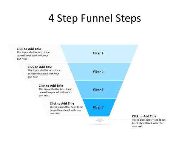 PowerPoint Slide - Funnel Diagram - 4 Steps - Multicolor