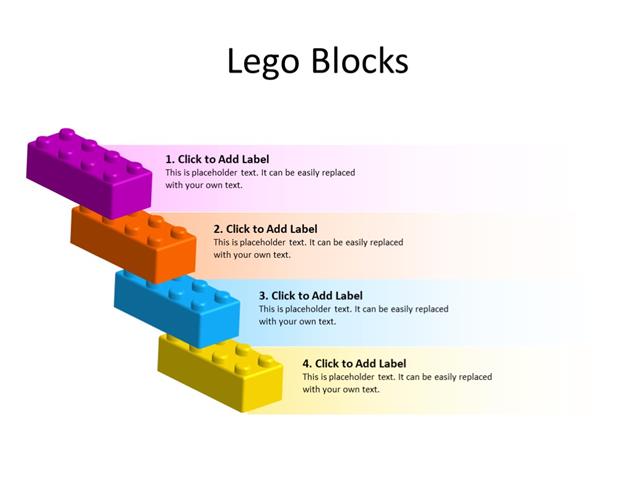 PowerPoint Slide - Lego Blocks - 4 Lego Blocks - Multicolor
