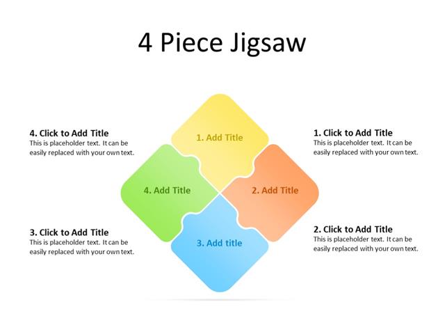 PowerPoint Slide - Puzzle Diagram - 4 pieces - Multicolor