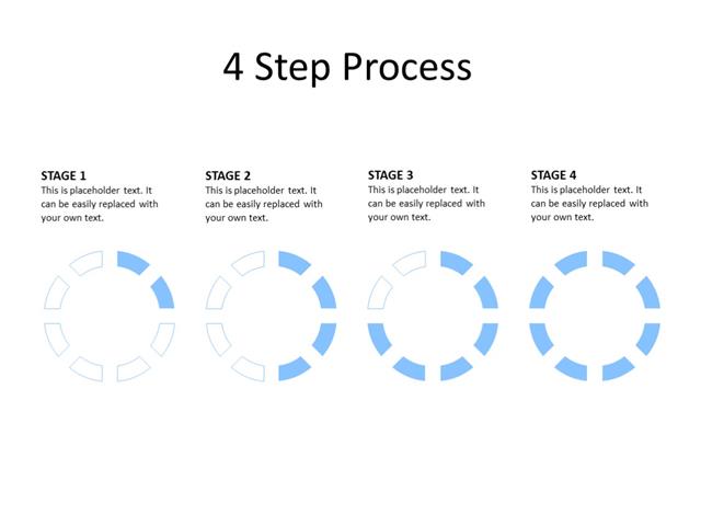 PowerPoint Slide - Steps Diagram - 4 Radials - Multicolor