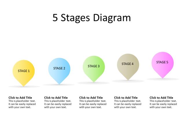 PowerPoint Slide - Steps Diagram - 5 Steps - Multicolor