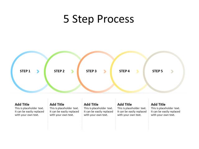 PowerPoint Slide - Steps Diagram - 5 steps - Multicolor