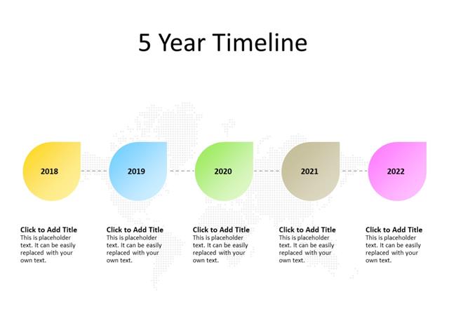 PowerPoint Slide - Steps Diagram - 5 steps - Multicolor