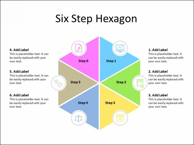 PowerPoint Slide - Steps Diagram - 6 Steps - Multicolor