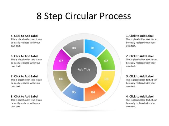 PowerPoint Slide - Steps Diagram - 6 sectors - Multicolor