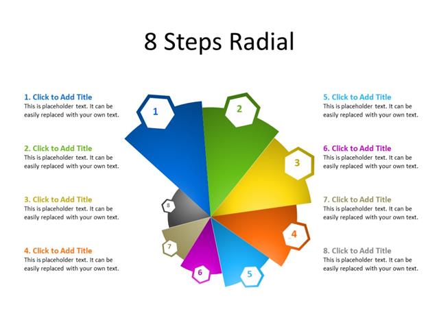 PowerPoint Slide - Marketing Diagram - 8 Steps - Multicolor