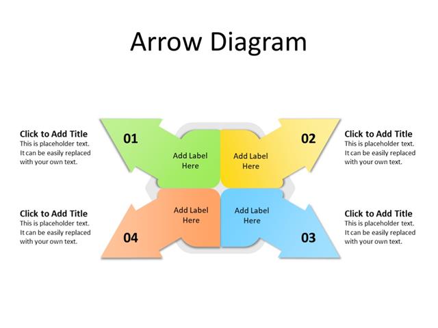 PowerPoint Slide - Arrows Diagram - 4 Arrows - Multicolor
