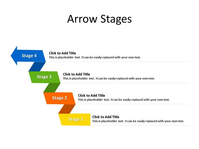 PowerPoint Slide - Stages Diagram - 4 Stages - Multicolor