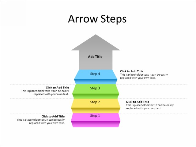 PowerPoint Slide - Steps Diagram - 4 Stairs - Multicolor