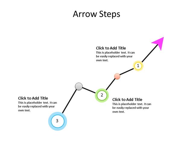 PowerPoint Slide - Arrow Diagram - 3 Steps - Multicolor