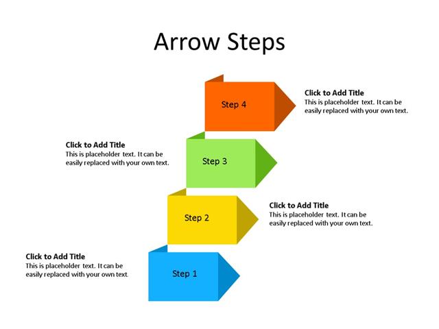 PowerPoint Slide - Arrow Diagram - 5 Steps - Multicolor