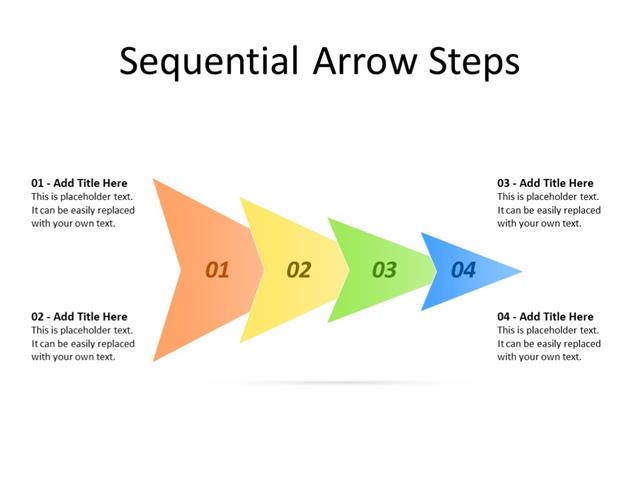 PowerPoint Slide - Arrows Diagram - 4 arrows - Multicolor