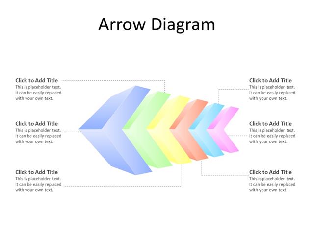 PowerPoint Slide - Arrow Diagram - 6 arrows - Multicolor