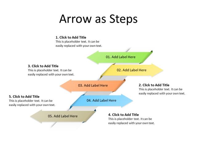 PowerPoint Slide - Arrows Diagram - 4 Arrows - Multicolor