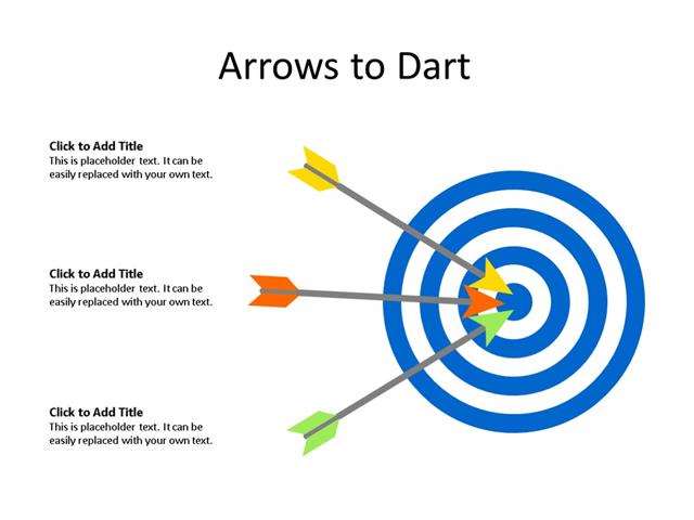 PowerPoint Slide - Target Board - 3 Arrows - Multicolor