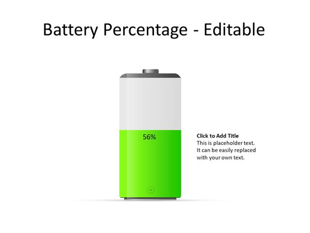 PowerPoint Slide - Growth diagram - 1 battery - Multicolor