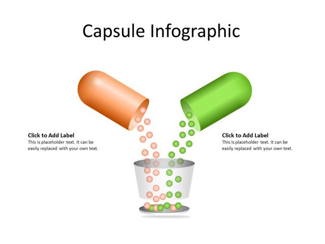 PowerPoint Slide - Infographic - 2 capsules - Multicolor