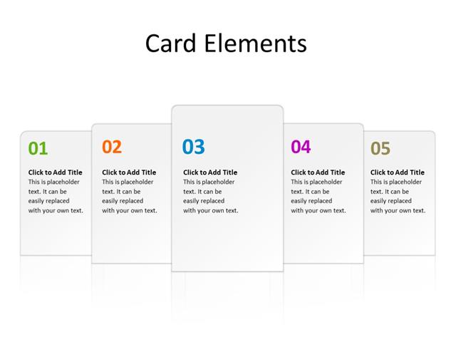 PowerPoint Slide - Carousel - 5 cards - Multicolor