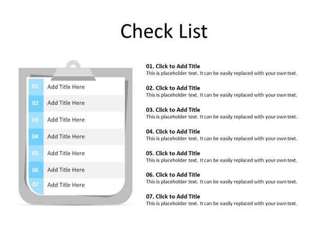PowerPoint Slide - Checklist Diagram - 7 items - Multicolor