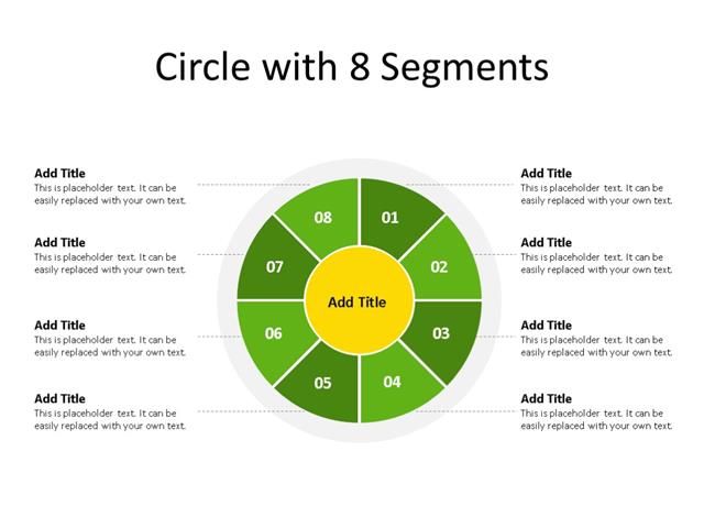 PowerPoint Slide - Segment Diagram - 8 Segments - Multicolor