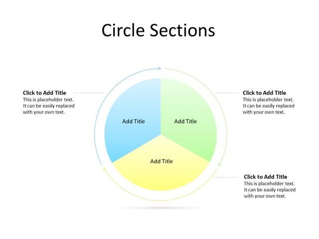 PowerPoint Slide - Steps Diagram - 3 Sectors - Multicolor
