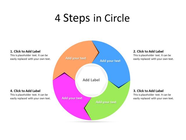 PowerPoint Slide - Chevron Diagram - 4 steps - Multicolor