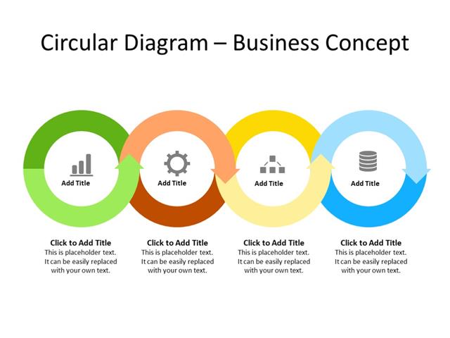 PowerPoint Slide - Steps Diagram - 4 arrows - Multicolor