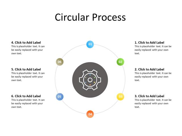PowerPoint Slide - Steps Diagram - 6 steps - Multicolor