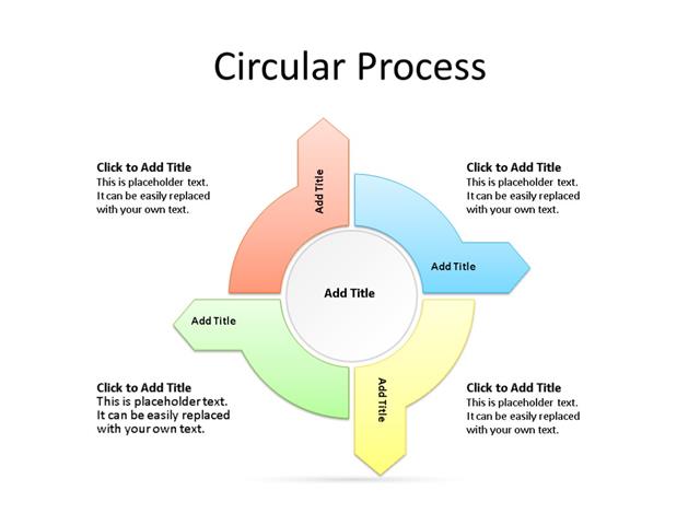 PowerPoint Slide - Arrow Diagram - 4 Arrows - Multicolor