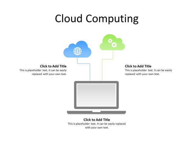 PowerPoint Slide - Cloud Computing - 2 clouds - Multicolor