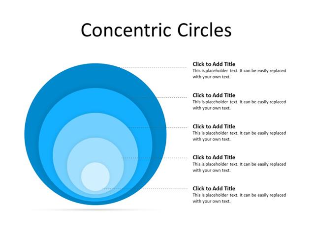 PPT Slide-Circle Diagram - 5 Circles - Multicolor