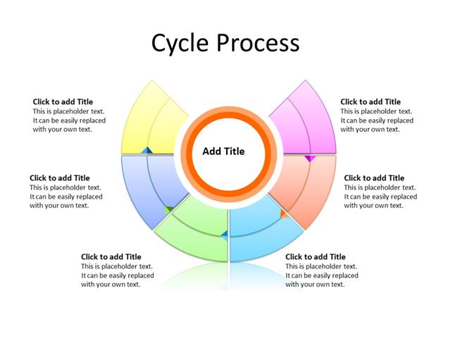 PowerPoint Slide - Process diagram - 6 sectors - Multicolor