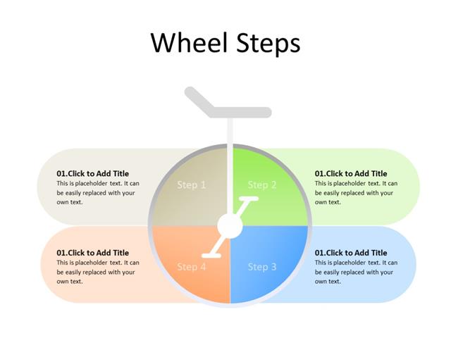 PowerPoint Slide - Cycle Process - 4 steps - Multicolor