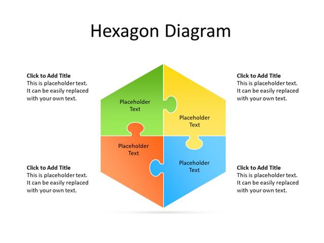 PowerPoint Slide - Puzzle diagram - 4 pieces - Multicolor