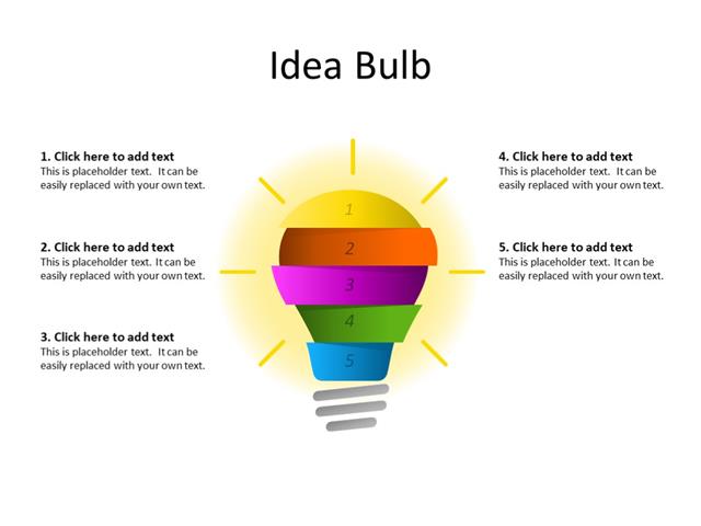 PowerPoint Slide - Idea concept - 5 levels - Multicolor