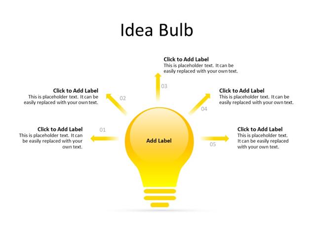PowerPoint Slide - Idea Step Process - 5 Steps - Multicolor