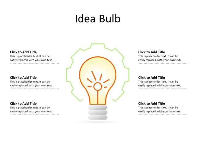 PowerPoint Slide - Idea concept - 1 bulb - Multicolor