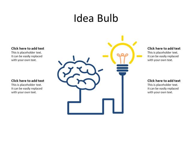 PowerPoint Slide - Idea concept - 1 bulb - Multicolor