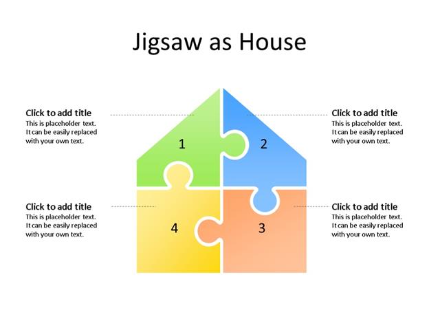 PowerPoint Slide - Puzzle Diagram - 4 Pieces - Multicolor