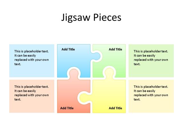 PowerPoint Slide - Puzzle Diagram - 4 Pieces - Multicolor