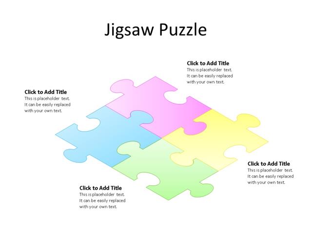 PowerPoint Slide - Puzzle Diagram - 4 Pieces - Multicolor