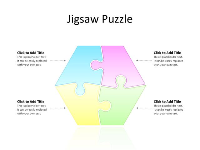 PowerPoint Slide - Puzzle Diagram - 4 Pieces - Multicolor