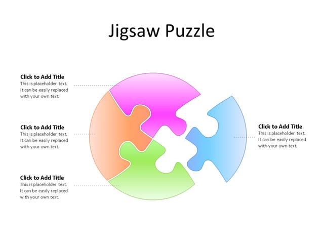 PowerPoint Slide - Puzzle Diagram - 4 Pieces - Multicolor